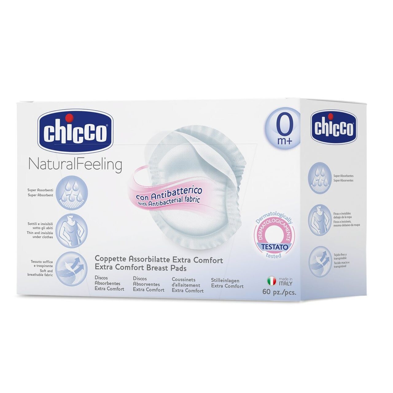 Chicco | Discos Absorventes Antibacterianos NaturalFeeling x60