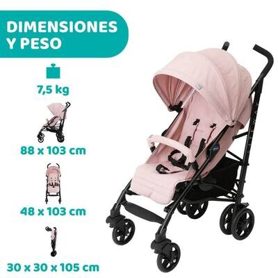 Carrinho de Bebê Chicco Liteway 4 Blossom: leve, compacto e perfeito para aventuras urbanas.