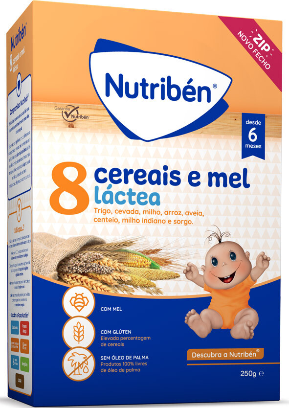 Nutriben | Papa 8 Cereais e Mel Láctea 250 g