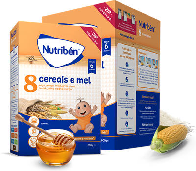 Nutriben | Papa Farinhas 8 Cereais Mel 600g