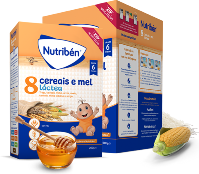 Nutriben | Papa Farinhas 8 Cereais Mel Lactea 600g