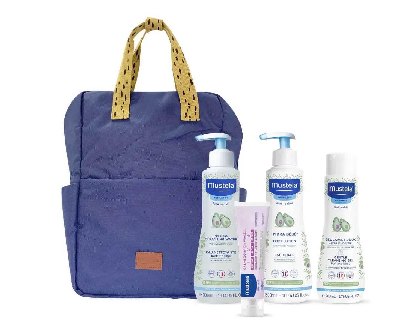 Mochila de Maternidade Mustela Edição Limitada com essenciais de higiene e cuidado para bebé