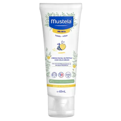 Creme Nutritivo Mustela com Cold Cream para rosto do bebé — nutrição intensa e proteção diária