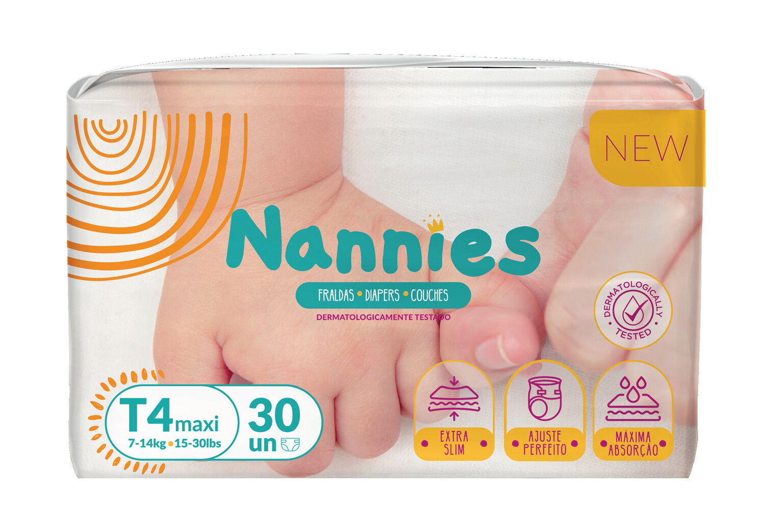 Nannies | Fralda Maxi T-4 (7-14kg) 30 uds. Nannies | Fralda Maxi T-4 (7-14kg) 30 uds.
