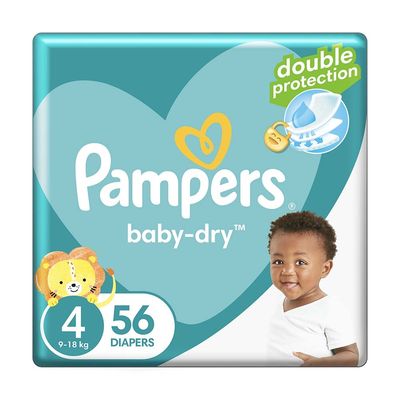Pampers | Fraldas Baby-Dry T-4  Maxi (9-18Kg) 56U