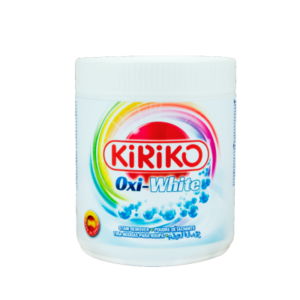 Kiriko Tira Nódoas Oxy White 500g – Poderoso removedor para roupas brancas.