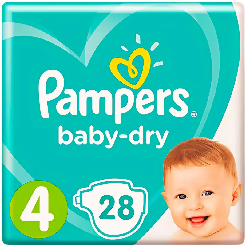 Pampers | Fraldas Baby-Dry T-4  Maxi (9-18Kg) 28 uds