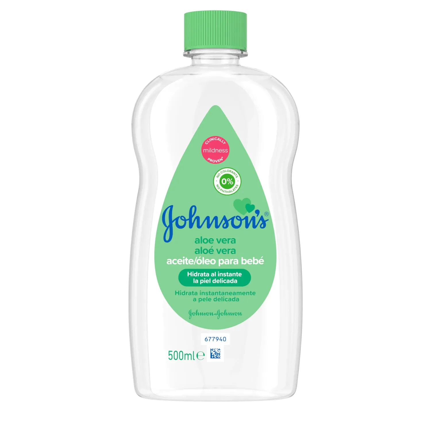 Johnson's | Óleo de Bebê Aloé Vera 500ml Frasco de Johnson's Óleo de Bebê com Aloé Vera – hidratação intensa para toda a família