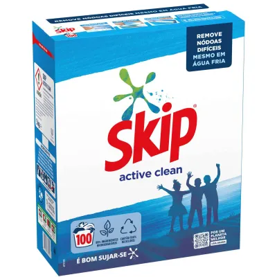 Skip Active Clean Detergente em Pó 100D para máquina de roupa