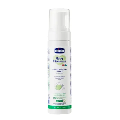 Chicco | Baby Moments Mousse 2 em 1 Pele Delicada 150ml Chicco Baby Moments Mousse 2 em 1 Pele Delicada Crianças 150ml