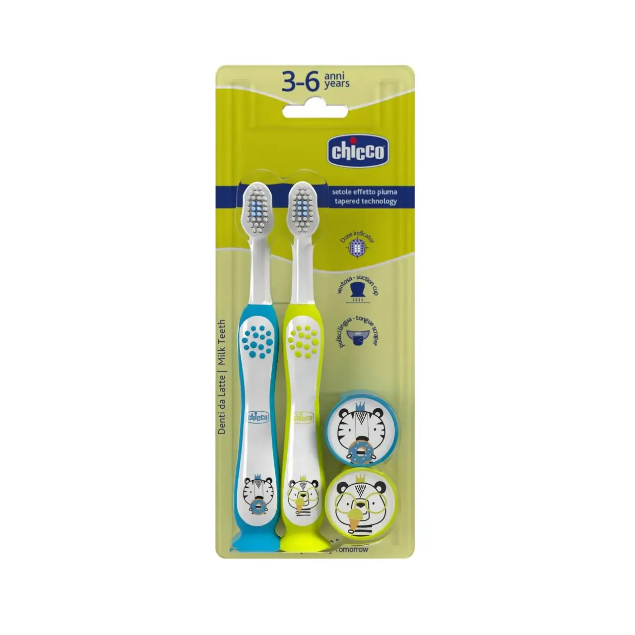 Chicco | Pack 2 Escovas Tigre-Panda 3-6A