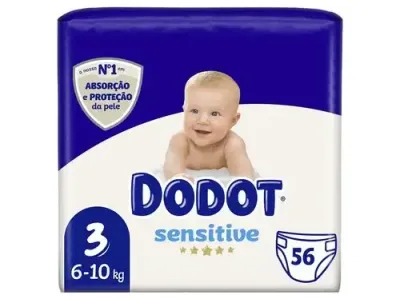 Fralda Dodot Sensitive para bebé com proteção suave da pele sensível