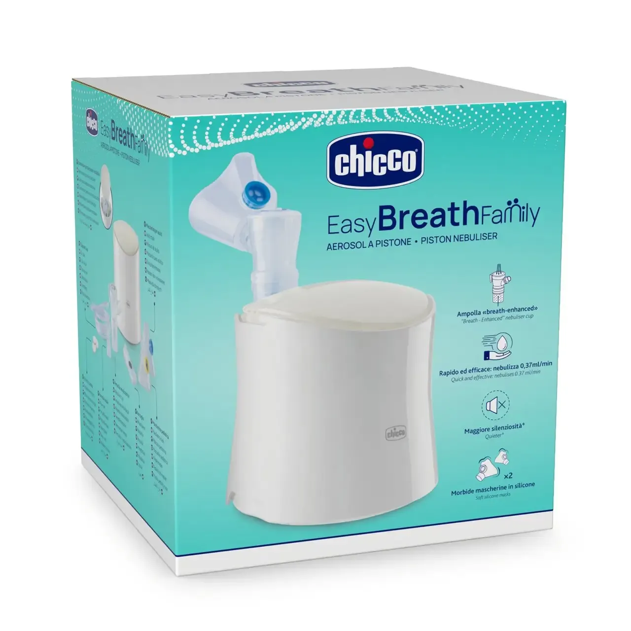 Chicco Nebulizador Easy Breath Family a Pistão com máscaras