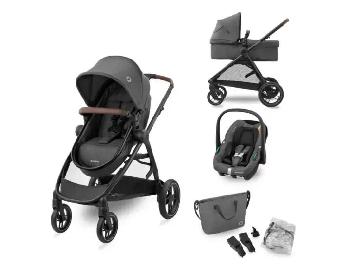 Maxi Cosi | Carrinho Zelia S Trio 3-in-1 Dark Grey Carrinho Bébé Confort Zelia S Trio 3 em 1 com CabrioFix i-Size