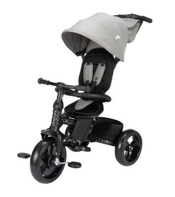 Bébé Confort | Triciclo 2em1 Windy Tinted Gray Triciclo evolutivo Bébé Confort Windy em modo passeio com capota estendida e haste parental, ideal para crianças dos 10 meses