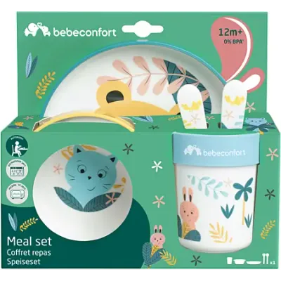 Bébé Confort | Conjunto de Refeição Little Buddies 12M+ Conjunto de refeição Bébé Confort Little Buddies com prato, tigela, copo e talheres