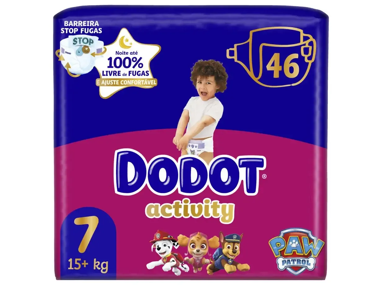 Fralda Dodot Activity — proteção antifugas e ajuste para bebés ativos