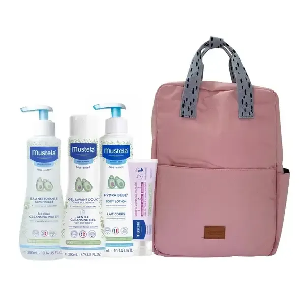 Mochila de Maternidade Mustela Edição Limitada com essenciais de higiene e cuidado para bebé
