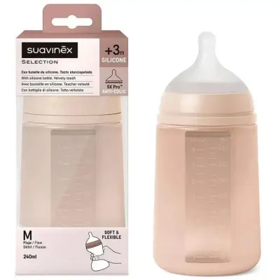 Biberão Suavinex SX Pro 240ml Essence — conforto anticólicas para bebés dos 3 aos 6 meses