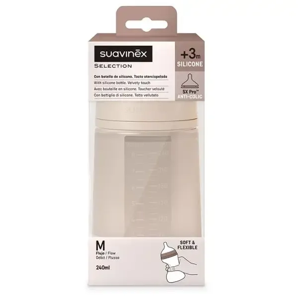 Biberão Suavinex SX Pro 240ml Essence — conforto anticólicas para bebés dos 3 aos 6 meses