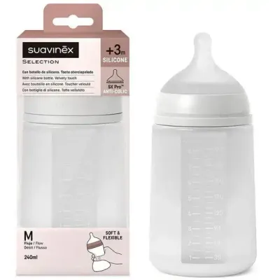 Biberão Suavinex SX Pro 240ml Essence — conforto anticólicas para bebés dos 3 aos 6 meses