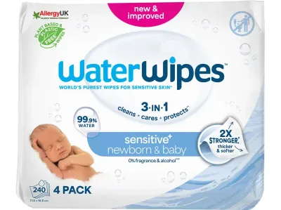 WaterWipes Sensitive+ BIO toalhitas húmidas para recém-nascidos e bebés pele sensível