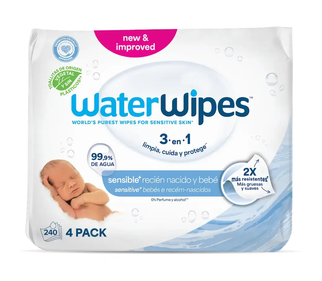 WaterWipes Sensitive+ BIO toalhitas húmidas para recém-nascidos e bebés pele sensível
