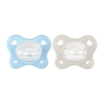 Chicco Chupeta PhysioForma Dual Soft Cinzento e Azul 2-6M 2 Unidades