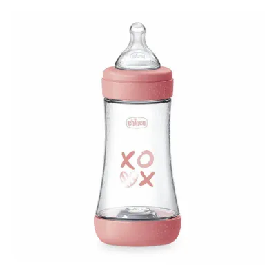 Chicco Biberão Perfect 5 240ml Rosa 2M+ anticólicas com tetina silicone