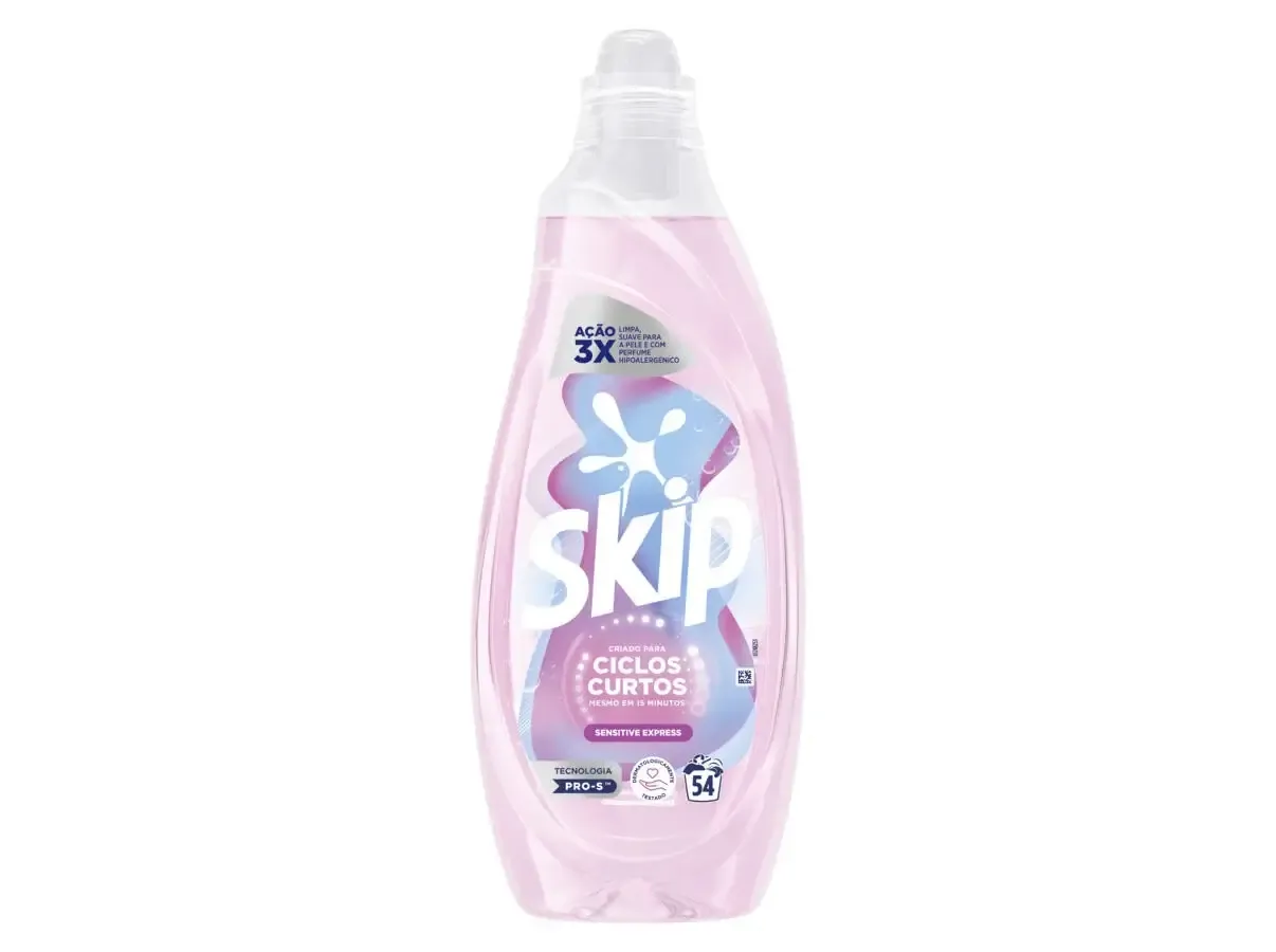 Skip Detergente Roupa Líquido Ciclos Curtos Sensitive 54D