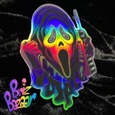 Holographic sticker of Ghostface