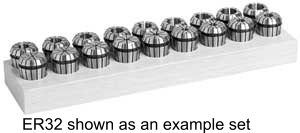 Techniks Ultra Precision ER-25 15 Piece Collet Set - Metric Set 2 - 16mm by 1mm