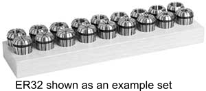 Techniks Ultra Precision ER-25 16 Piece Collet Set - Inch Set 5/32" - 5/8" in 32nds