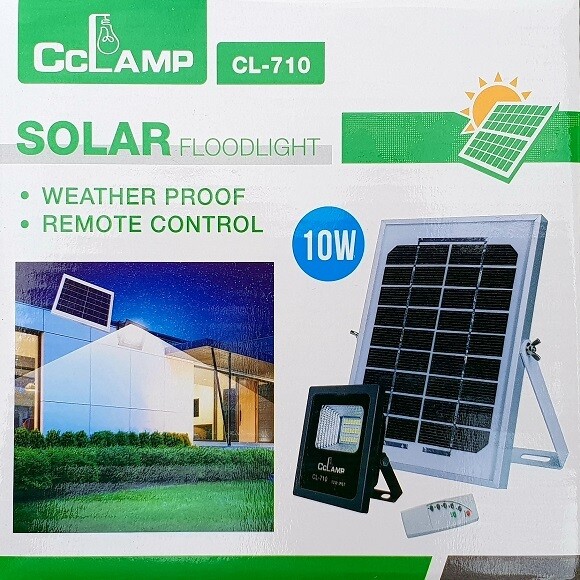 Light LED CClamp 10W Floodlight + PV Panel and Remote