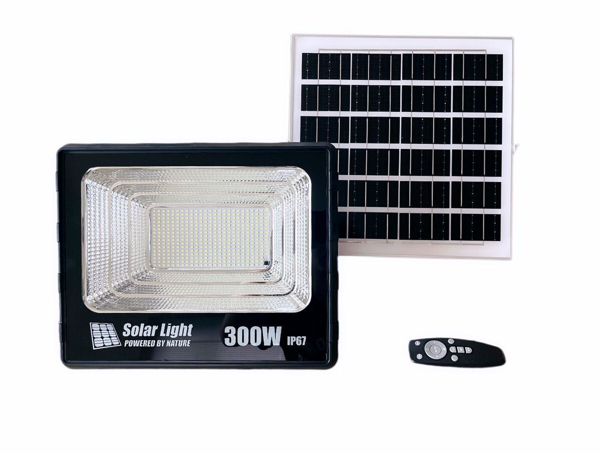 Light LED Mty 300W Floodlight + PV Panel and Remote