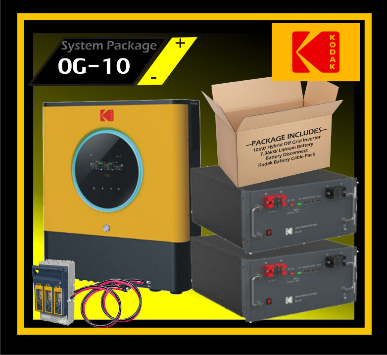 System Kodak Hybrid Off-Grid 48V 10kW Inverter 7.36kW Lithium