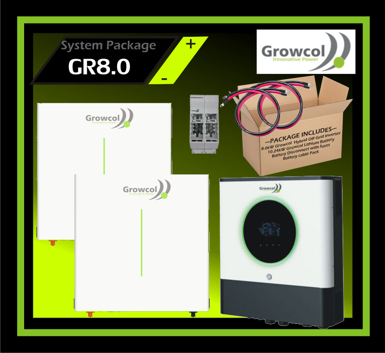 System Growcol Hybrid Off-Grid 48V 8kW Inverter 10.24kW Lithium