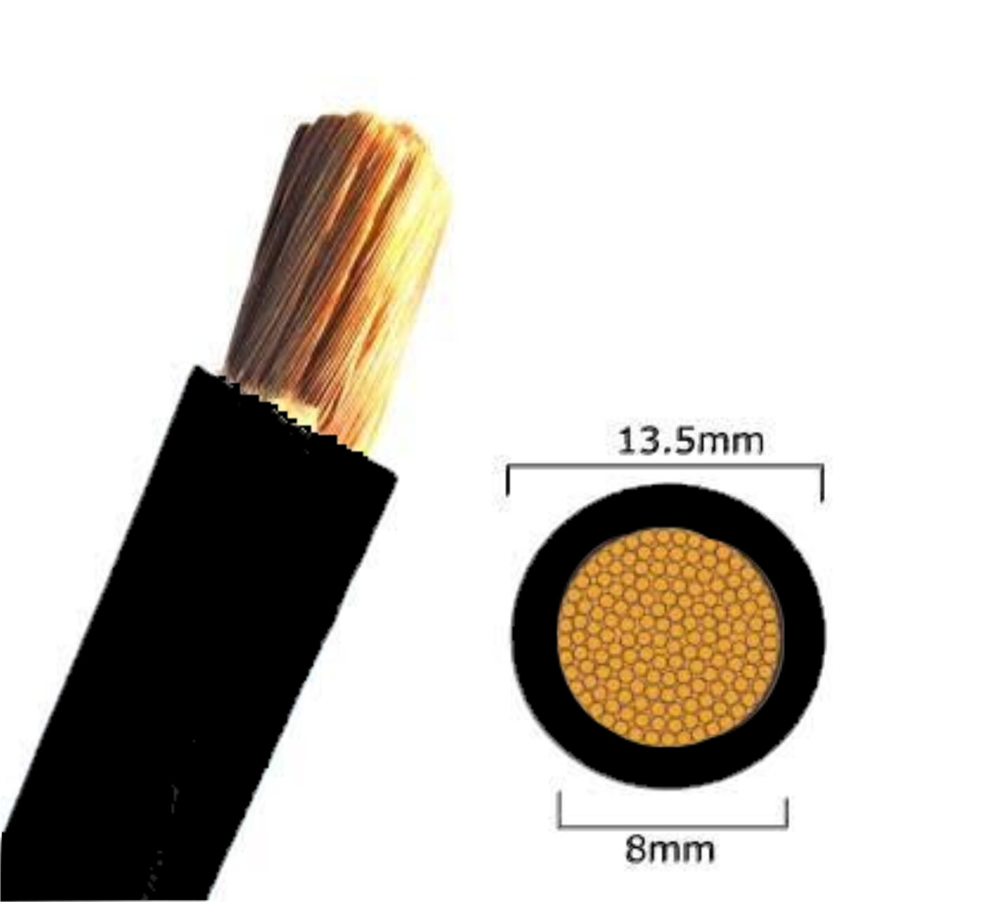 Cable Battery 35mm Black Per Meter