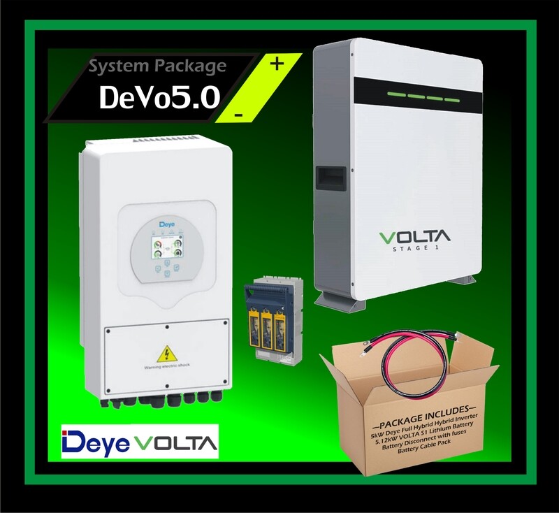 System Deye Full Hybrid 48V 5kW Inverter 5.12kW Volta Stage1 Lithium
