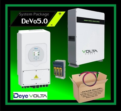 System Deye Full Hybrid 48V 5kW Inverter 5.12kW Volta Stage1 Lithium
