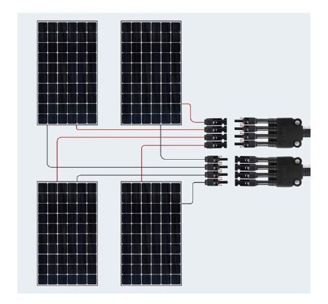 Connector MC4 Y-Branch Male and Female (Pair) 4IN1OUT