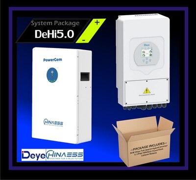 System Deye Full Hybrid 48V 5kW Inverter 5.12kW HINA ESS PowerGem Lithium