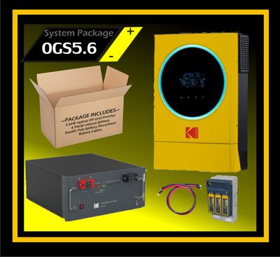 System Kodak Hybrid Off-Grid 48V 5.6kW Inverter 4.94kW 1.5C Lithium