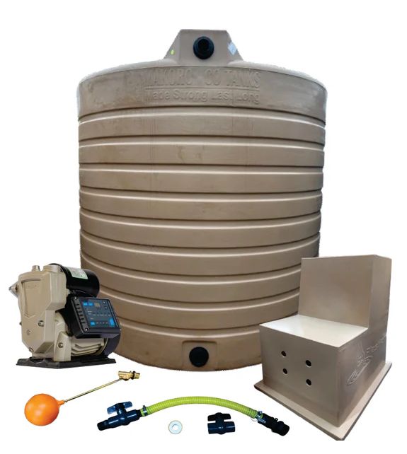 Water Tank Combo: 2500l Water tank &amp; VSP 0.75KW Booster Pump System (with VSD) - Gold
