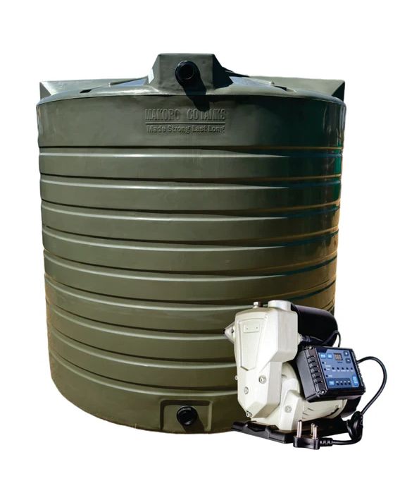 Water Tank Combo: 2500l Water tank &amp; VSP 0.75KW Booster Pump System (with VSD) - Silver