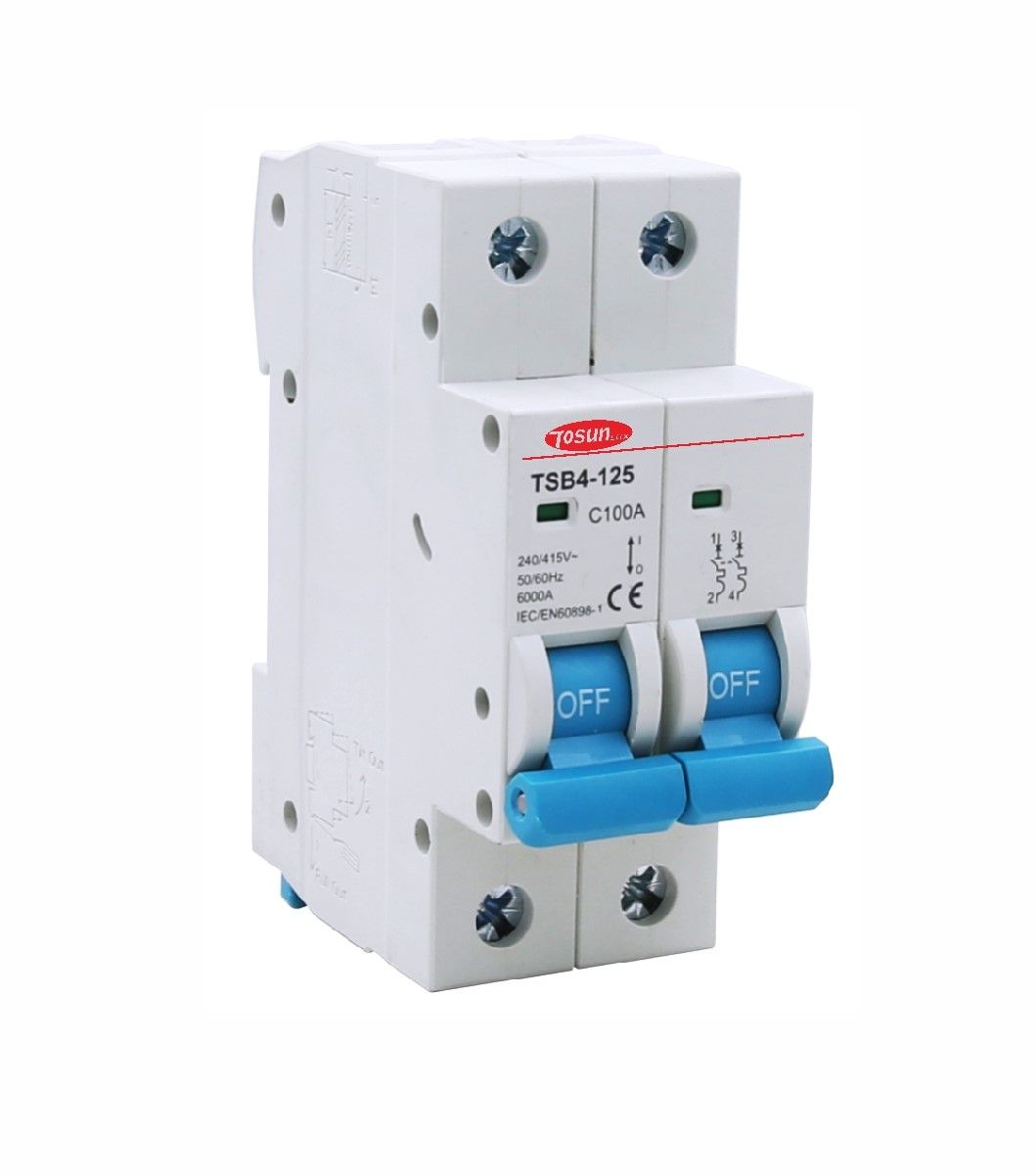 Tosun Single Phase 2-Pole 3kA Din-rail Circuit Breaker 20A