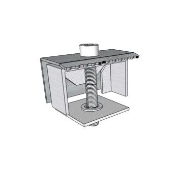 Mounting End Clamp Stainless Steel with 55mm Alan Cap + Threaded Tag