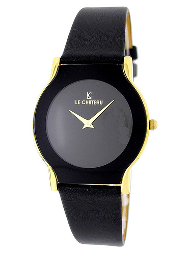 Le Chateau Men&#39;s Watch w/Dome Crystal &amp; Gold Plating-1114m_gcase