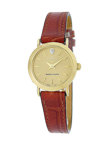 Le Chateau Women&#39;s Watch w/Genuine Leather Band and Diamond-1150l_g