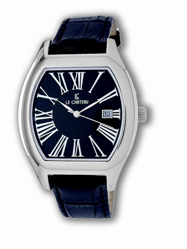Le Chateau, Women&#39;s Leather Band Watch w/Textured Dial-13205l_blk